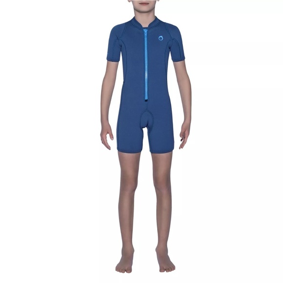 DECATHLON Neoprene Shorty Navy Blue Snorkeling Swim Suit no size approx 12-14 - Picture 1 of 16
